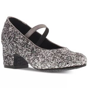 MICHAEL Michael Kors Gemini Dax Glitter Mary Jane Kitten Heel Pumps Ombre Silver